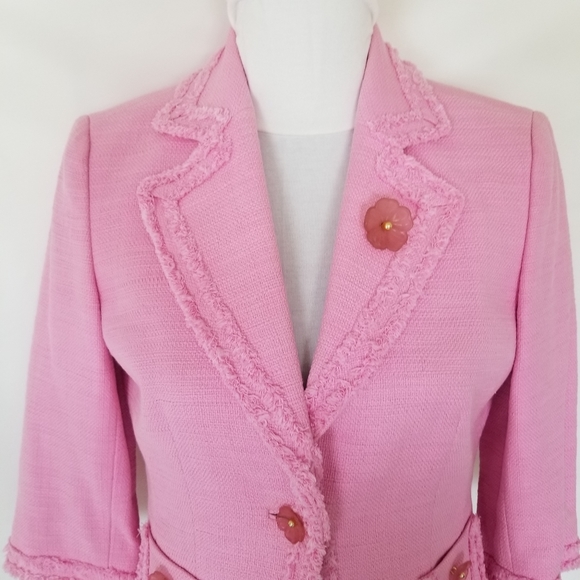 ✅911A NWOT Classiques Entier Pink Fringe Jacket PS - Picture 3 of 16